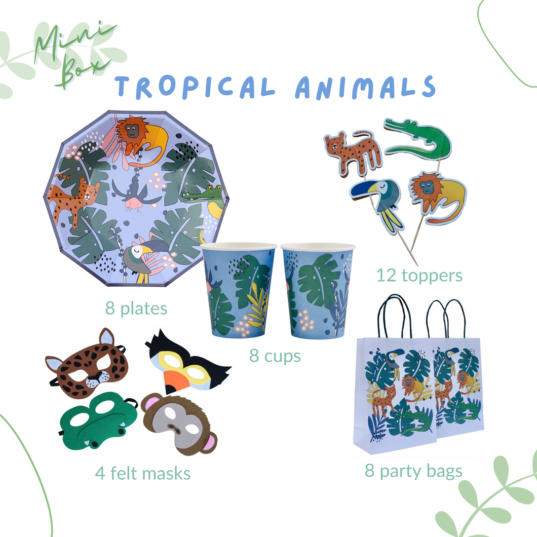 Tropical Animals Party Supplies in a Box - Pooka Party