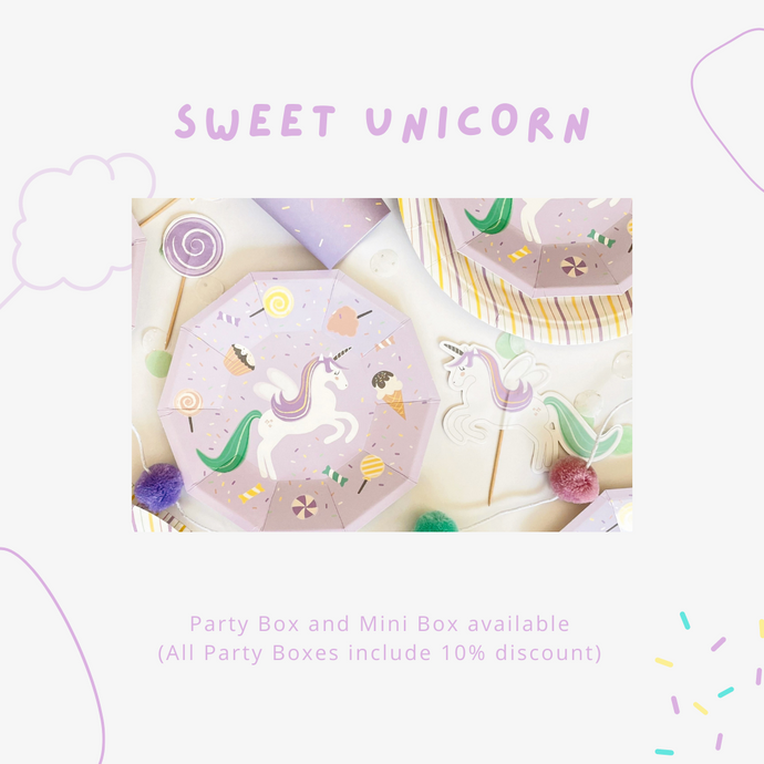 Sweet Unicorn Party Supplies in a Box - Pooka Party